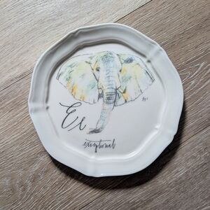 Anthropologie Linea Carta Canape Plate Alphabet Letter E Elephant Diva Pyari